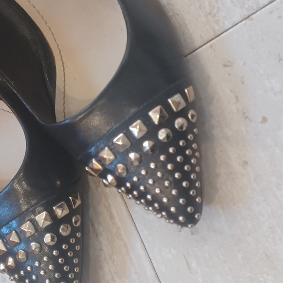 BCBGENERATION Black Gold Studded Heels - Picture 2 of 9